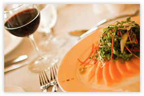 Dining at restaurant of Morgan Bay Resort